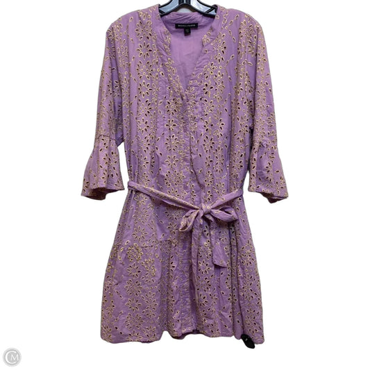Dress Casual Short By Boston Proper In Gold & Purple, Size: L