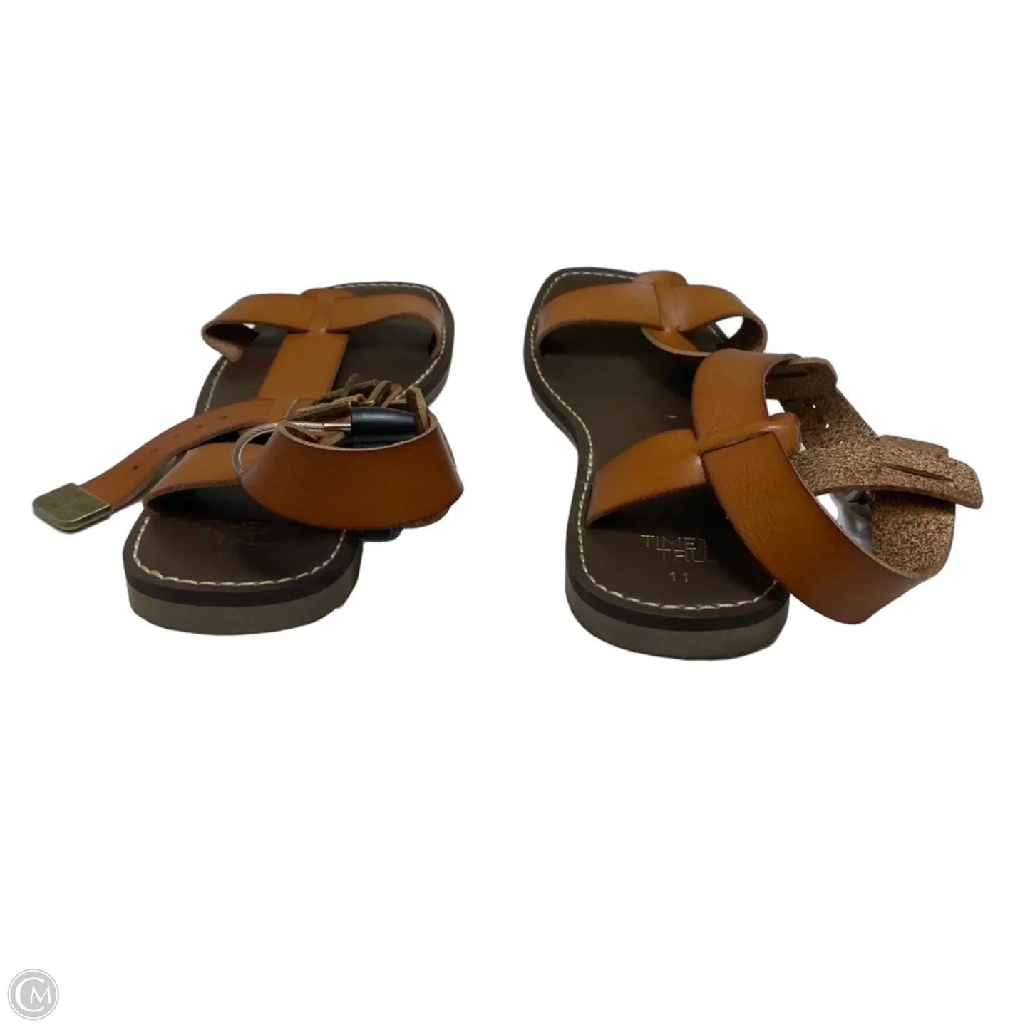 Sandals Flats By Time And Tru In Brown, Size: 11
