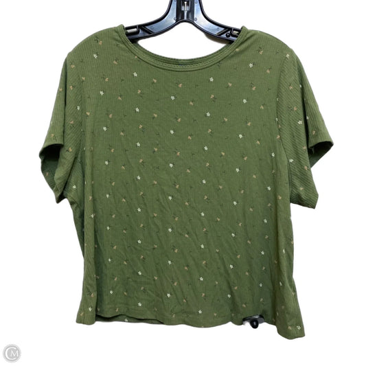 Top Short Sleeve By Old Navy In Green & Tan, Size: 2x