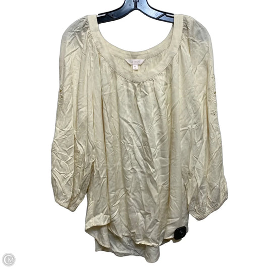 Top Short Sleeve By Lc Lauren Conrad In Cream, Size: Xl