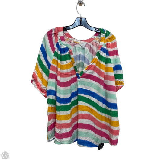 Top Short Sleeve By Crown And Ivy In Multi-colored, Size: 2x