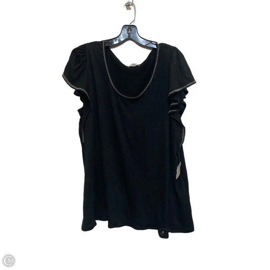 Top Short Sleeve By Max Studio In Black, Size: 2x