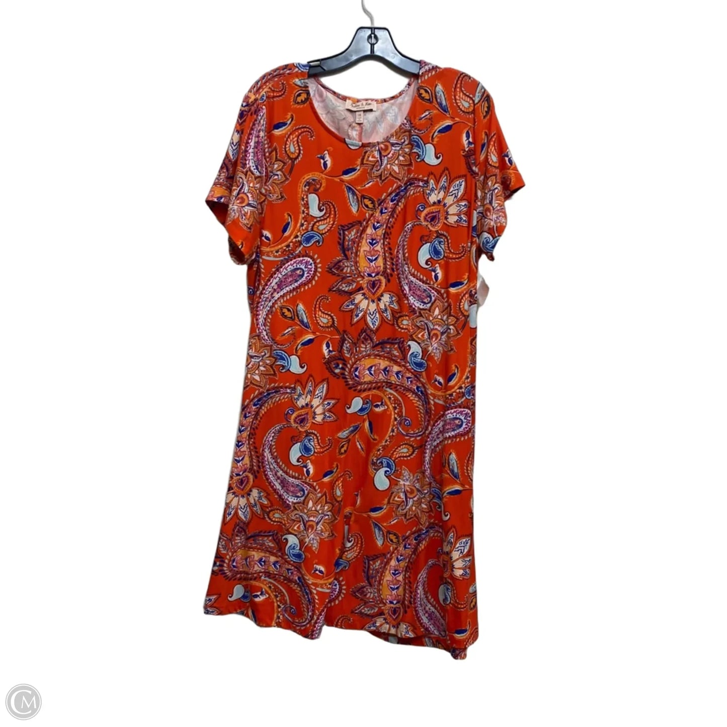 Dress Casual Short By Harlow & Rose In Blue & Orange, Size: 1x