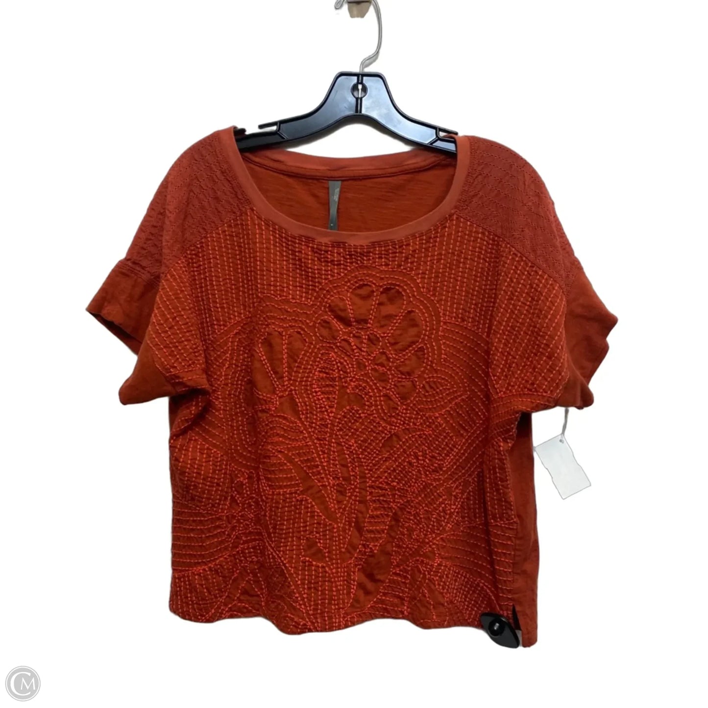 Top Short Sleeve By Anthropologie In Brown, Size: S
