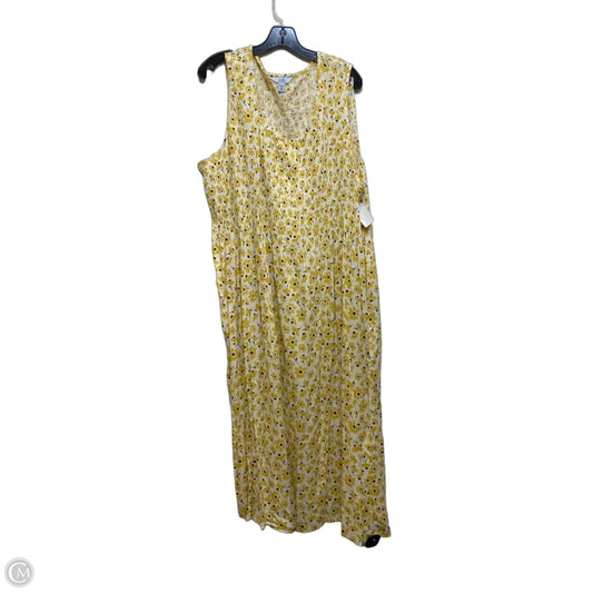 Dress Casual Maxi By Croft And Barrow In White & Yellow, Size: 3x