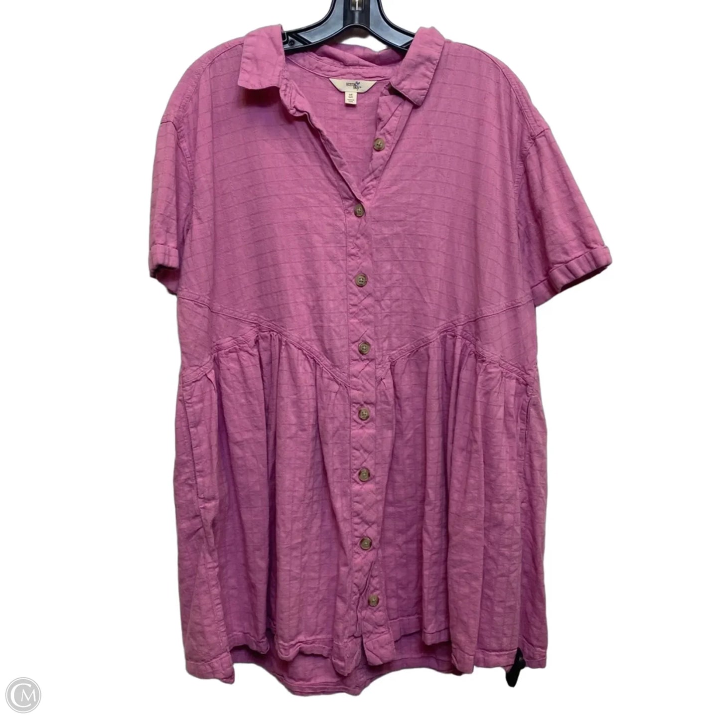 Dress Casual Short By Terra & Sky In Pink, Size: Xl