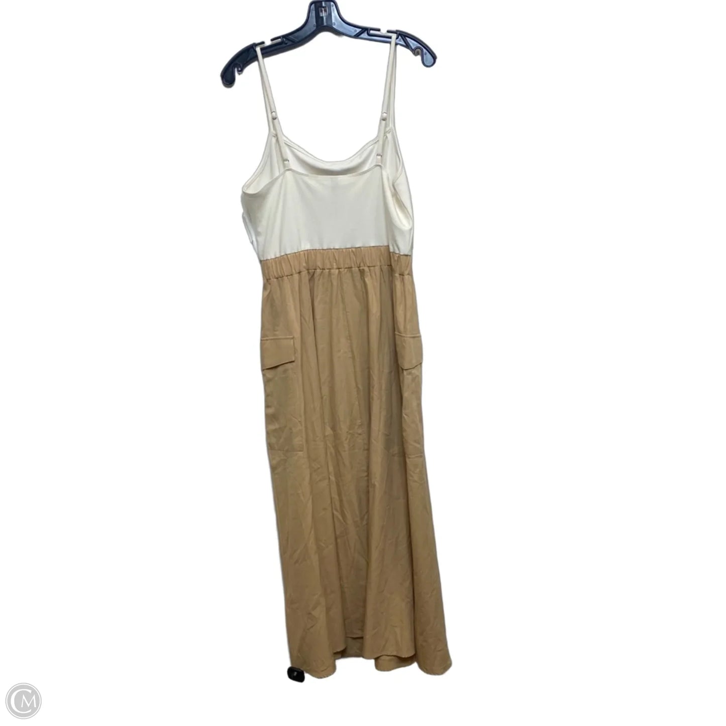 Dress Casual Maxi By Anthropologie In Cream & Tan, Size: L