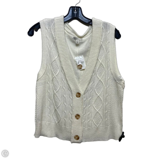 Vest Sweater By Cato In Cream, Size: L