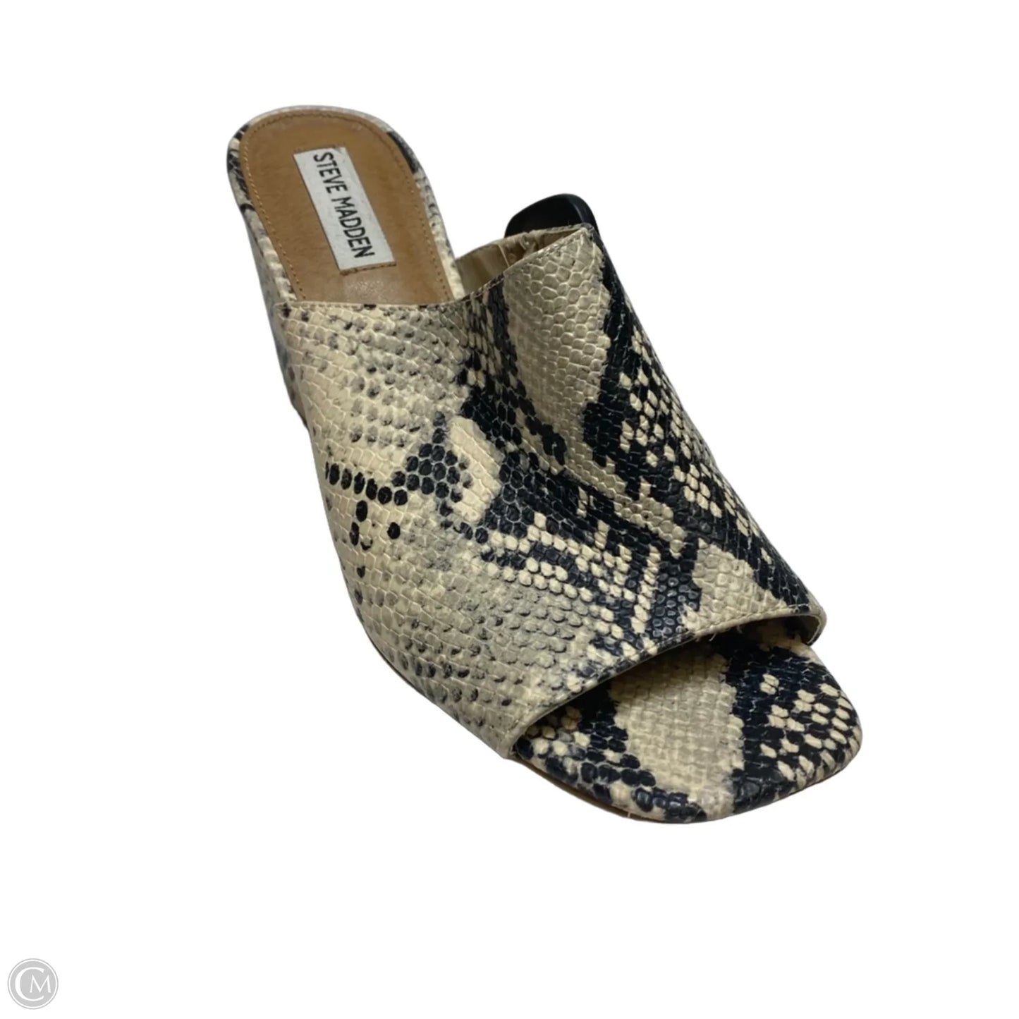 Sandals Heels Block By Steve Madden In Snakeskin Print, Size: 10