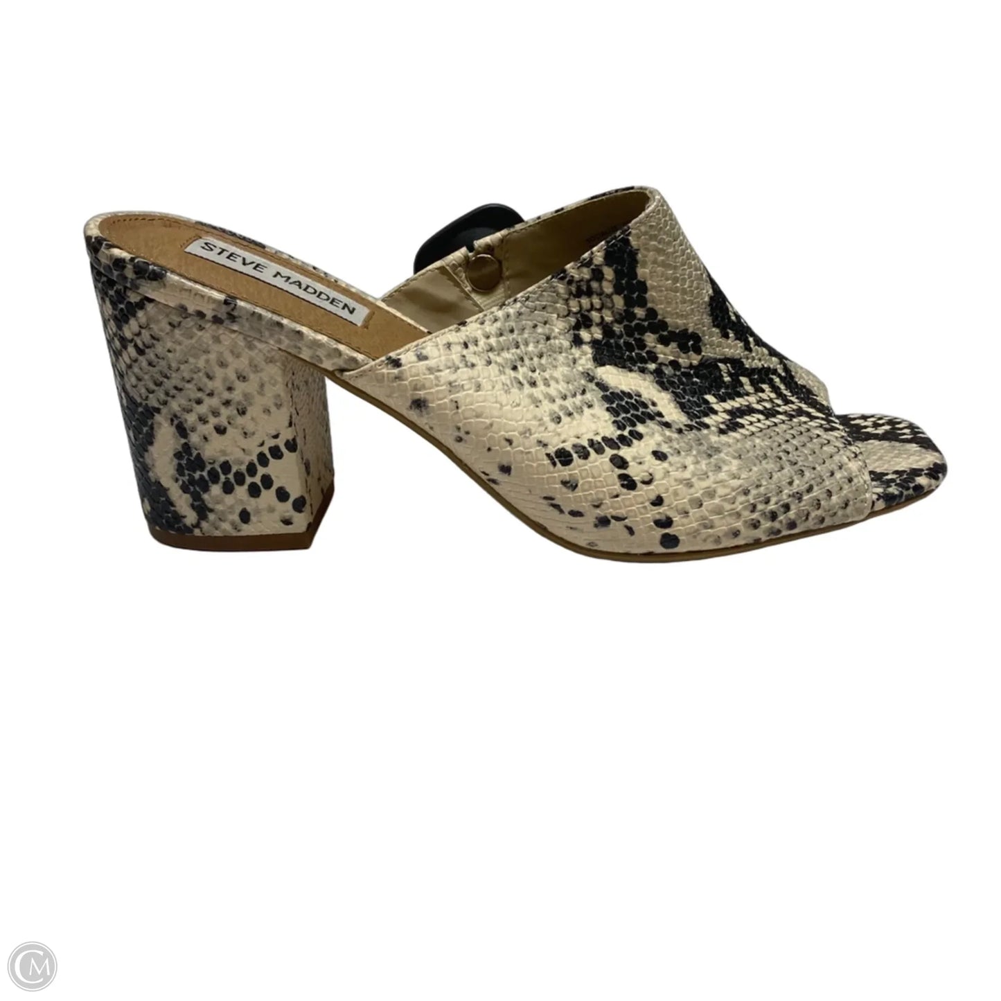 Sandals Heels Block By Steve Madden In Snakeskin Print, Size: 10