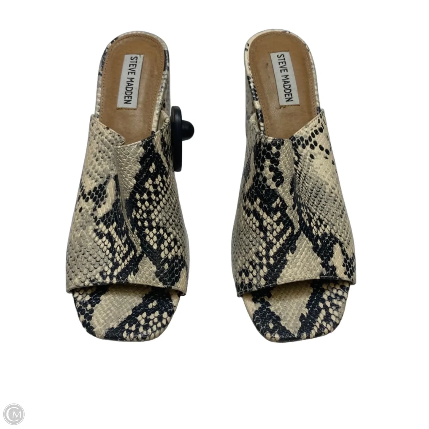Sandals Heels Block By Steve Madden In Snakeskin Print, Size: 10