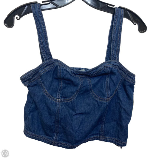Top Sleeveless By Loft In Blue Denim, Size: 4