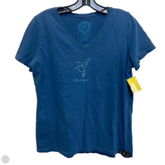 Top Short Sleeve By Life Is Good In Blue, Size: M