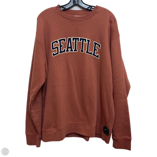Sweatshirt Crewneck By Gear In Brown, Size: Xl