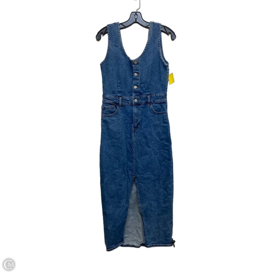 Dress Casual Midi By Celebrity Pink In Blue Denim, Size: M