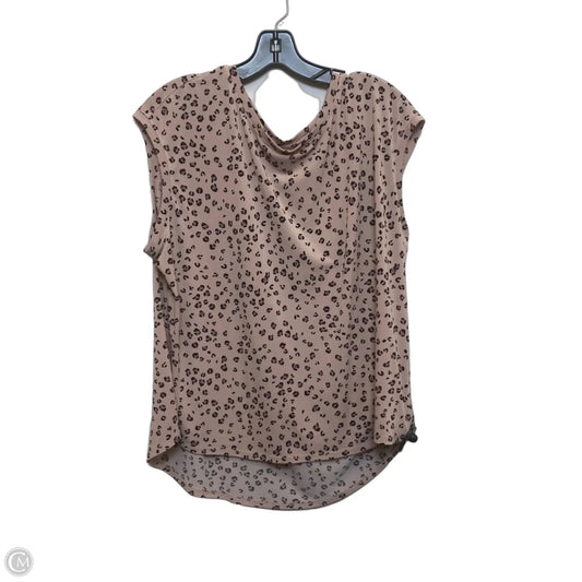 Top Short Sleeve By Elle In Animal Print, Size: Xl