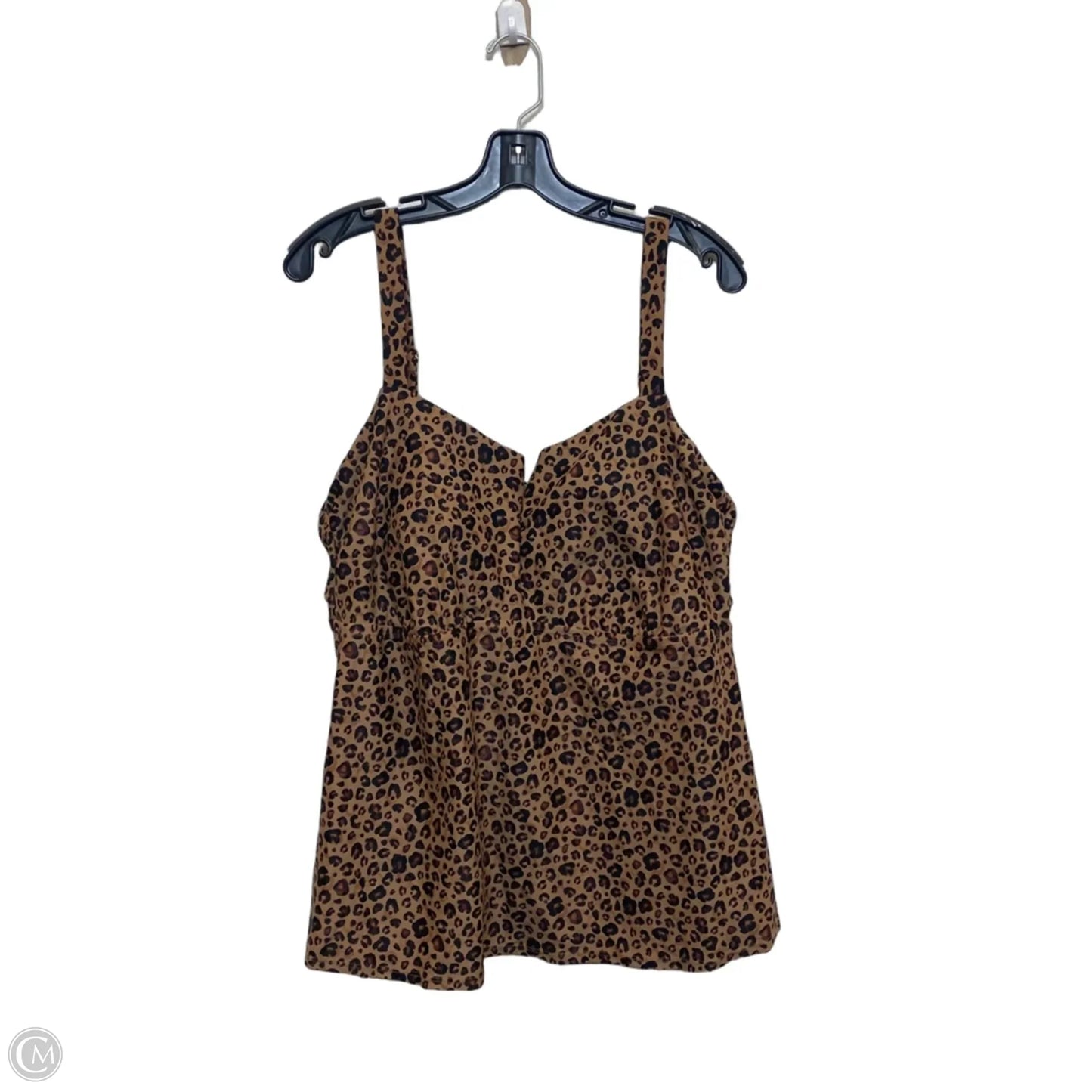 Swimsuit Top By Shade & Shore In Animal Print, Size: 2x