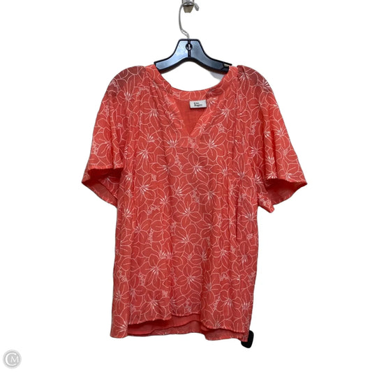 Top Short Sleeve By Kim Rogers In Orange, Size: L