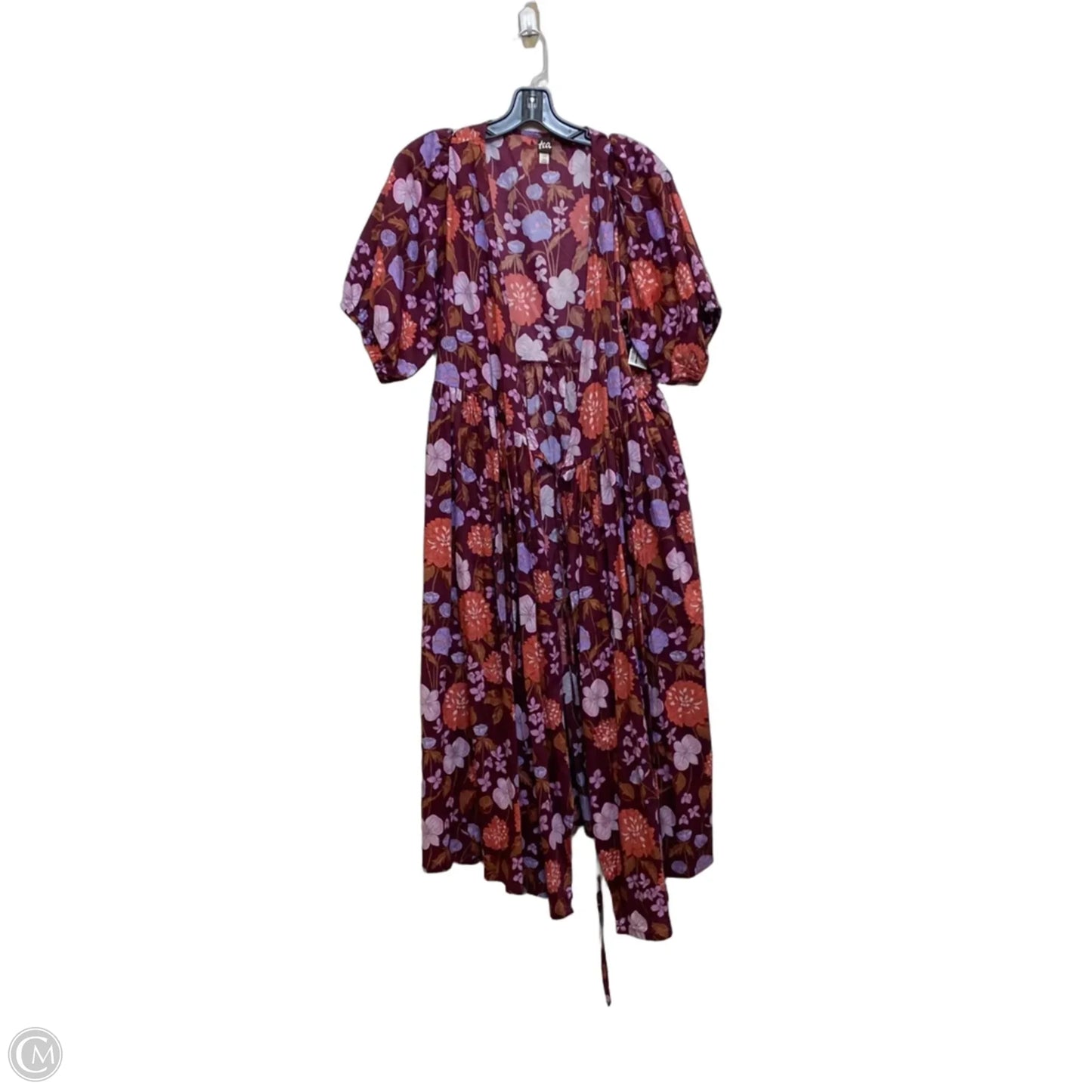 Dress Casual Midi By Tea In Brown & Red, Size: L