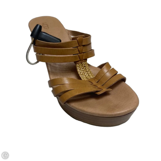Sandals Designer By Ugg In Tan, Size: 8