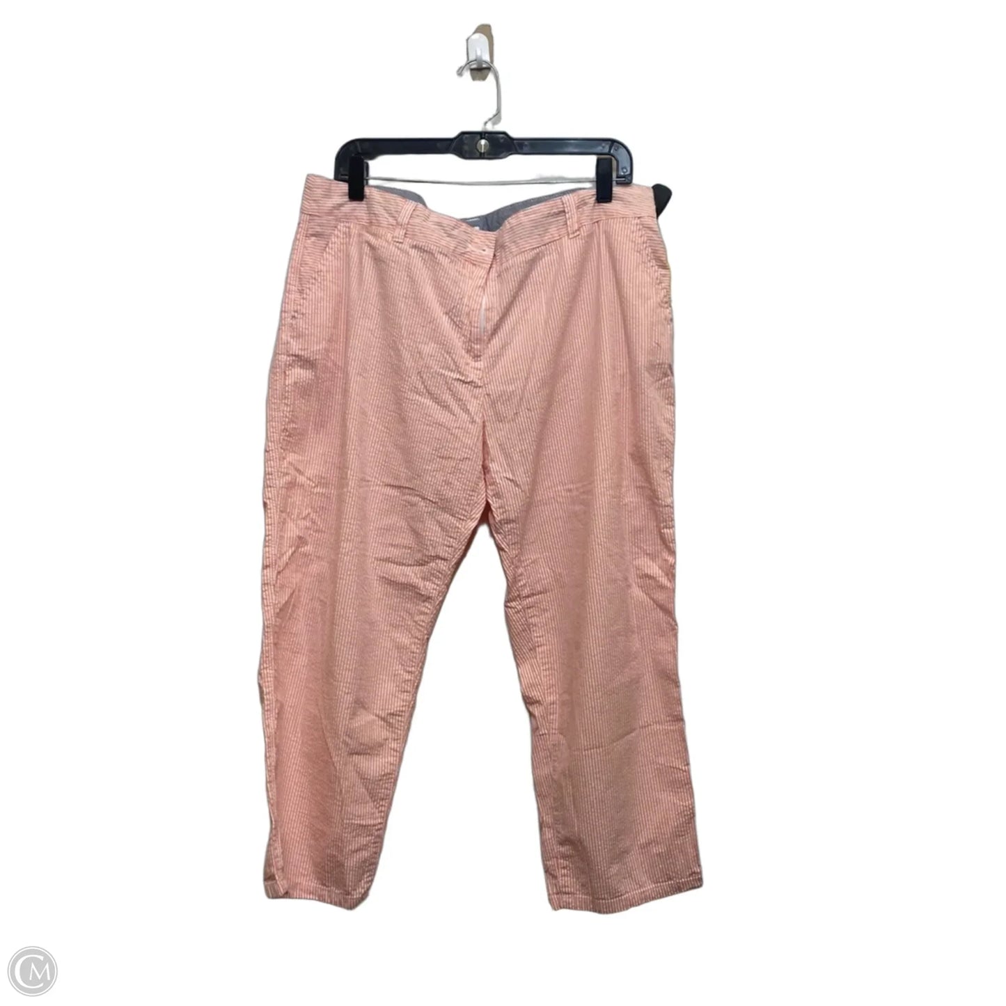 Pants Cropped By Crown And Ivy In Orange & White, Size: 16