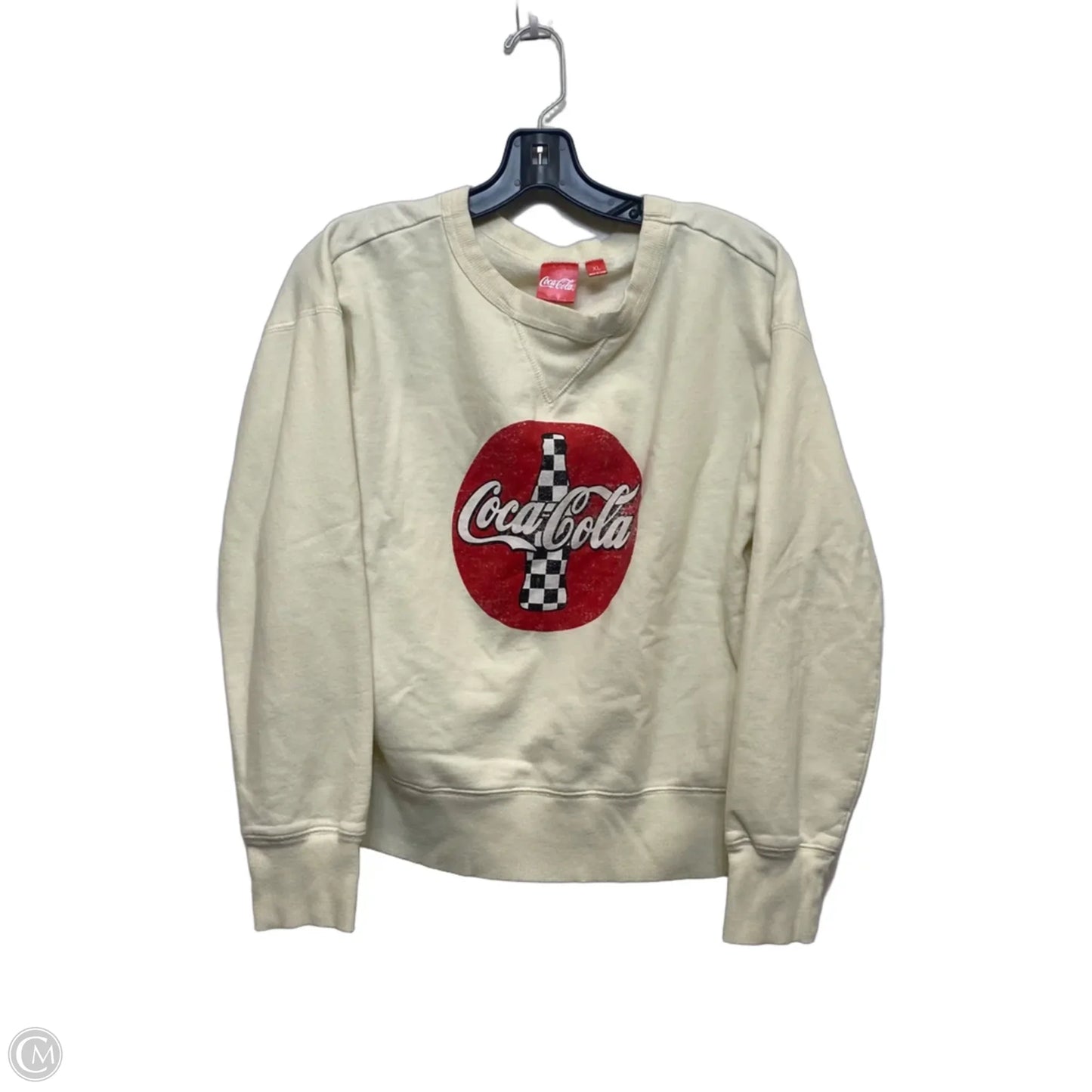 Sweatshirt Crewneck By Coca Cola In Cream, Size: Xl