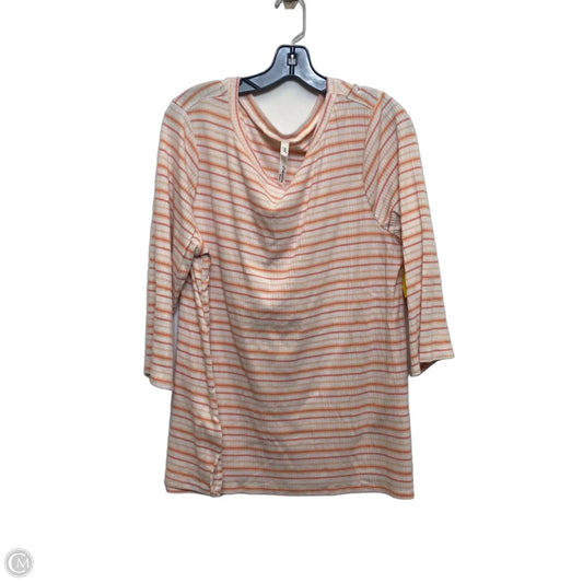 Top Long Sleeve By Ny Collection In Orange & White, Size: 1x