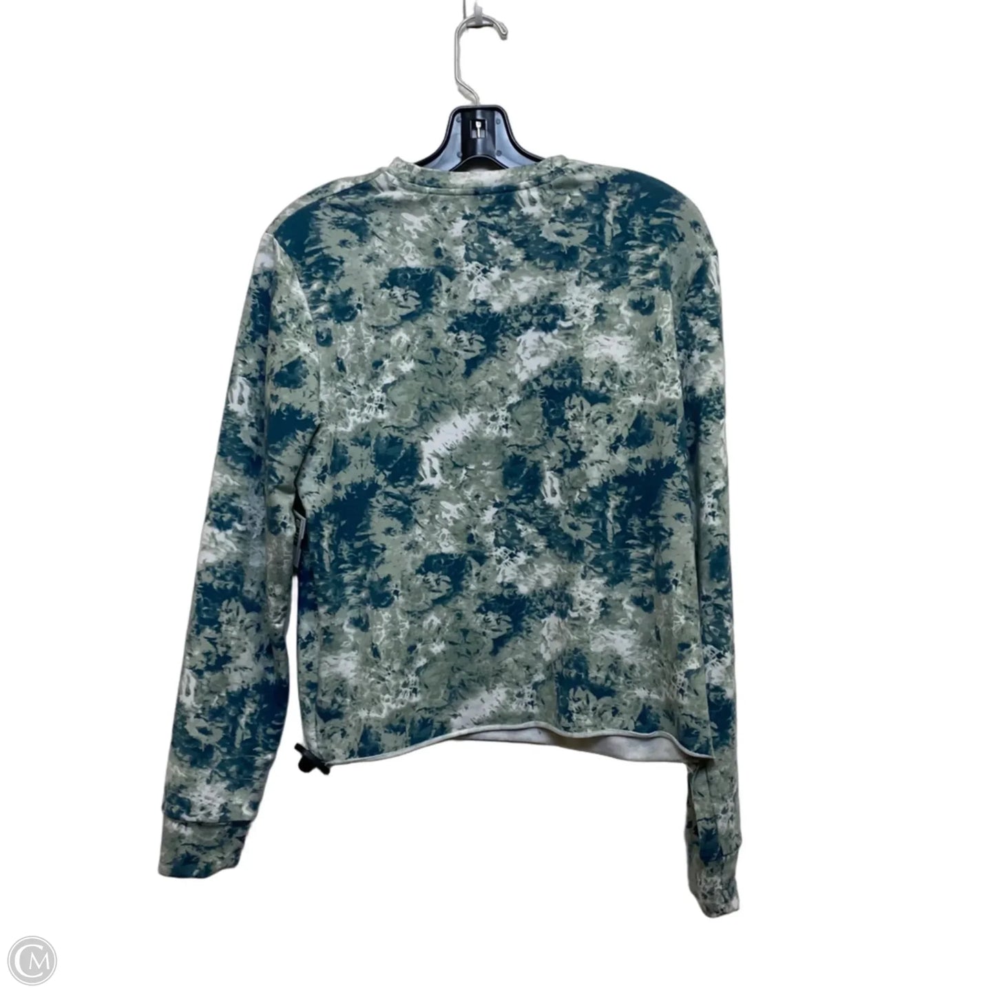 Athletic Top Long Sleeve Crewneck By Under Armour In Green & White, Size: M