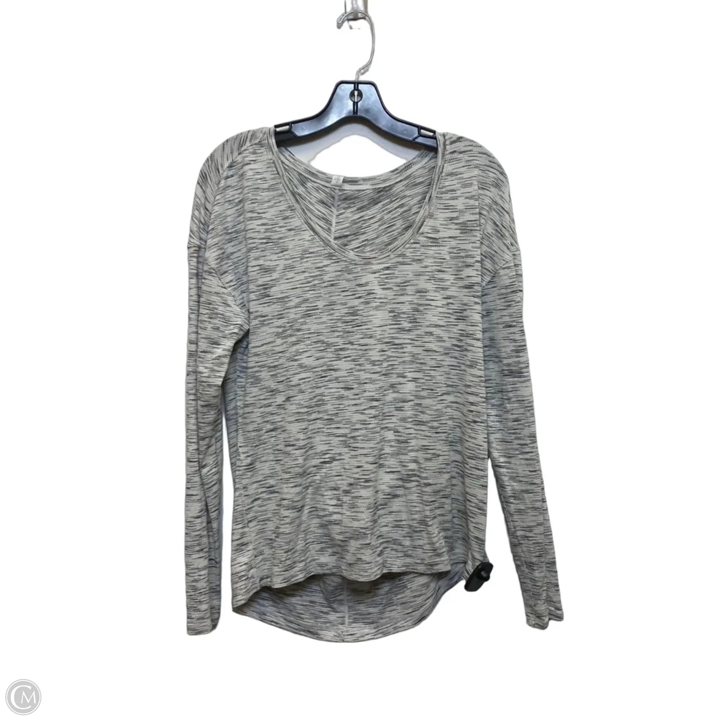 Athletic Top Long Sleeve Crewneck Designer By Lululemon In Grey, Size: M