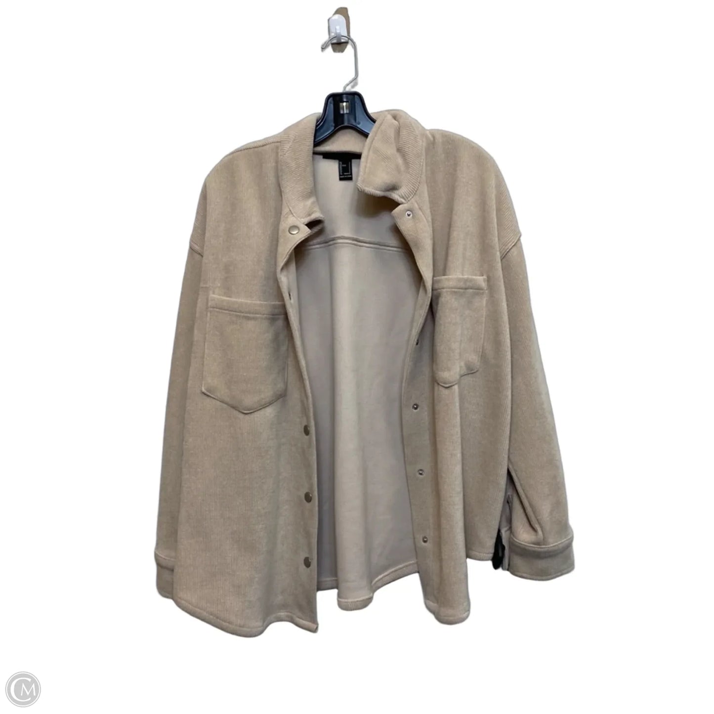 Jacket Shirt By Forever 21 In Cream, Size: S
