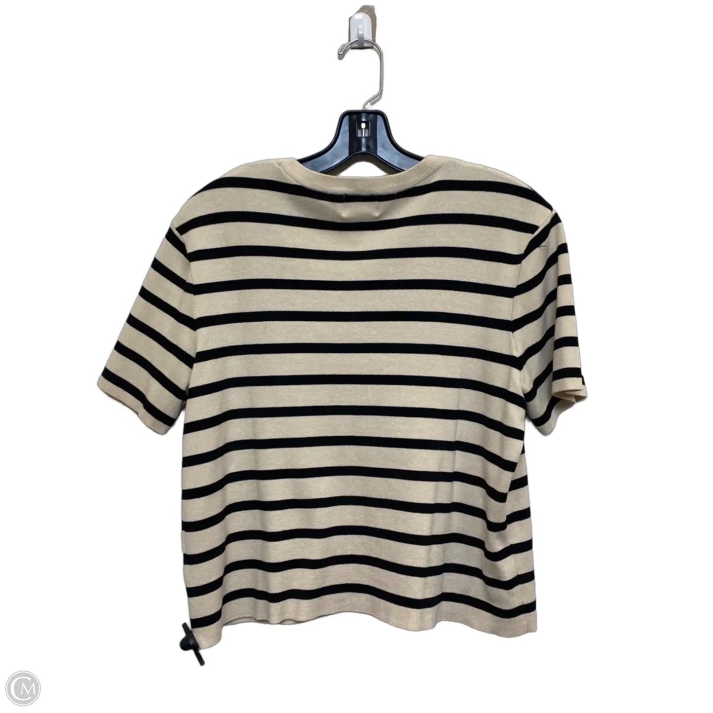 Sweater Short Sleeve By H&m In Black & Cream, Size: M
