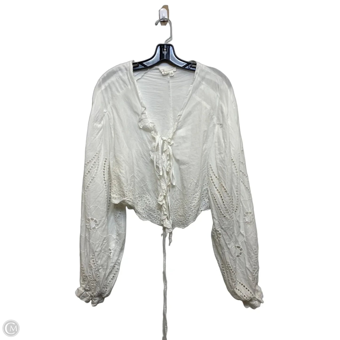 Top Long Sleeve By Anthropologie In White, Size: Osfm