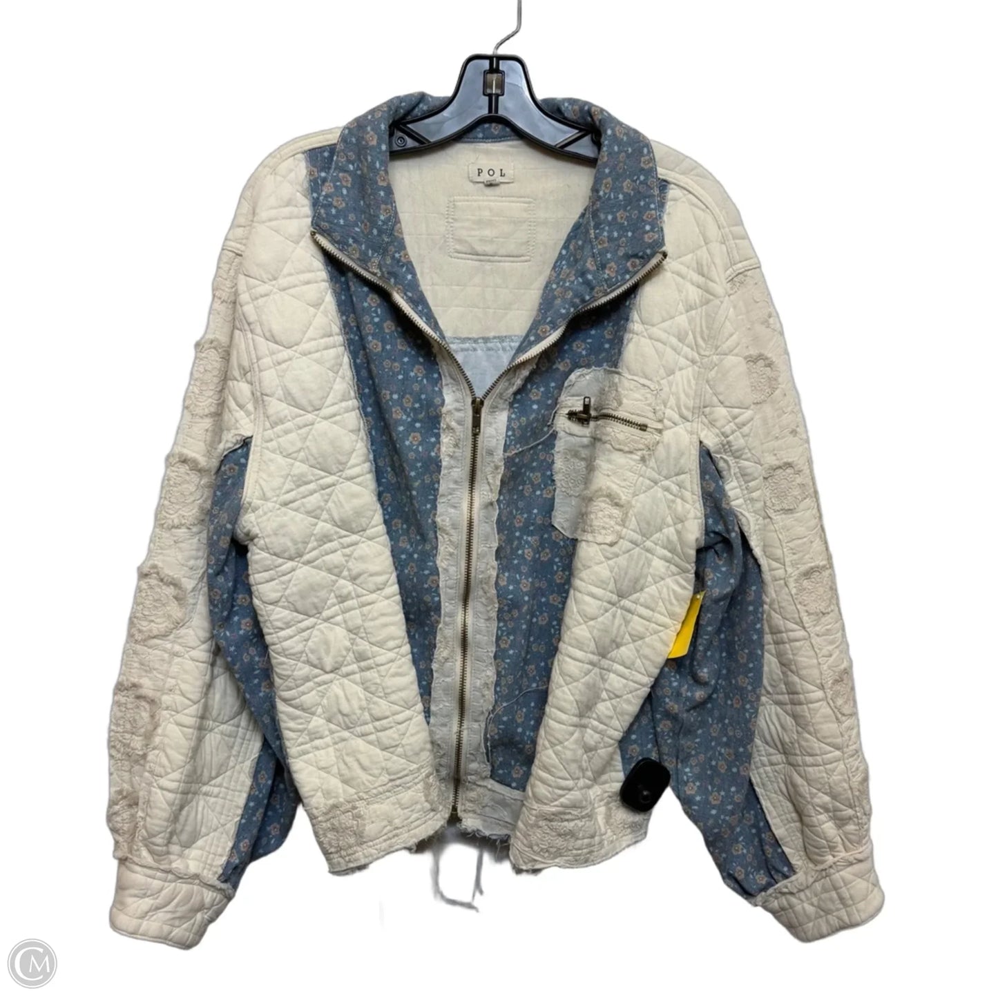 Jacket Other By Pol In Blue & Cream, Size: S