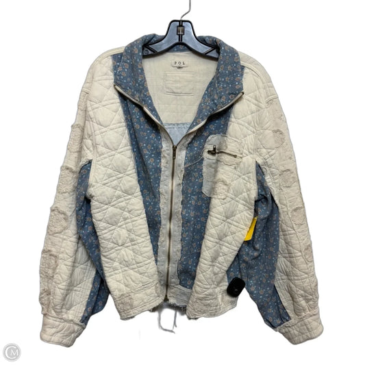 Jacket Other By Pol In Blue & Cream, Size: S