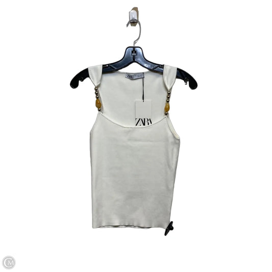 Top Sleeveless By Zara In White, Size: L