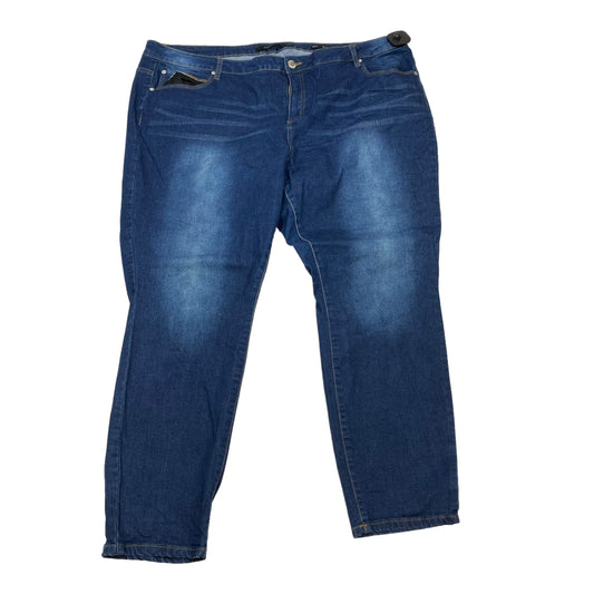 Blue Denim Jeans Cropped Tahari By Arthur Levine, Size 24