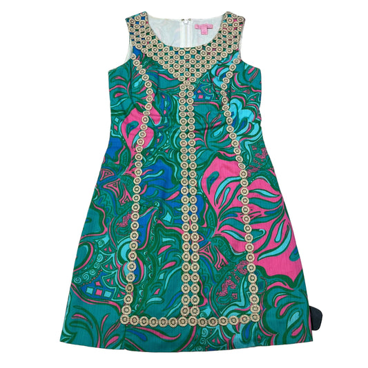 Green & Pink Dress Designer Lilly Pulitzer, Size 0