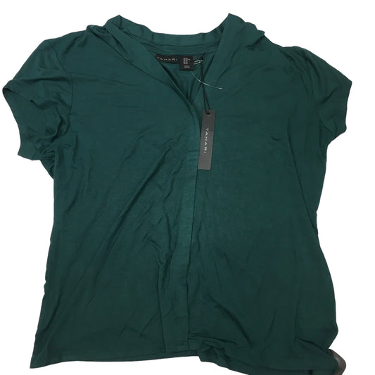 Green Top Short Sleeve Tahari By Arthur Levine, Size Xl