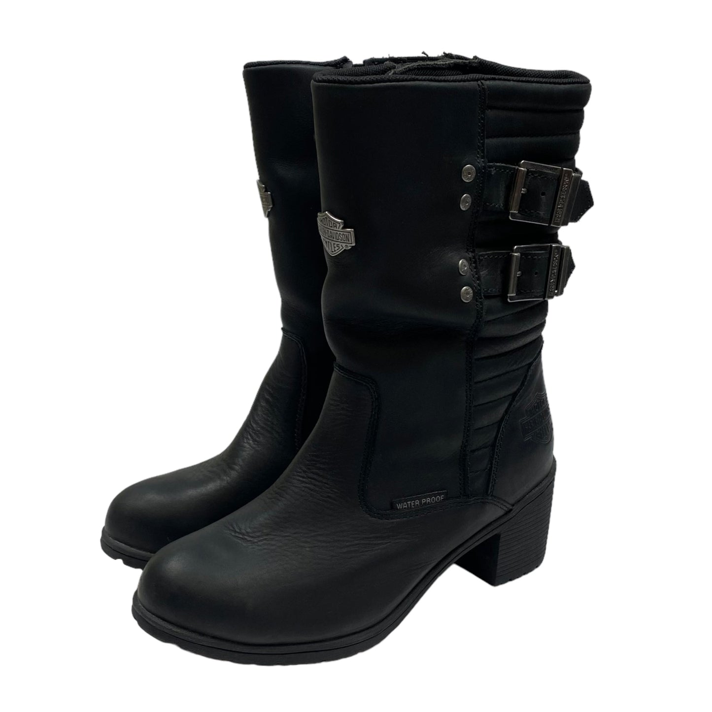 Black Boots Leather Harley Davidson, Size 9