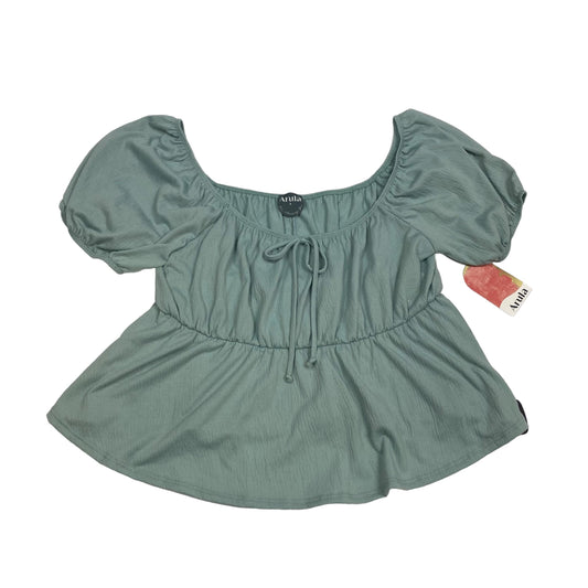 Green Top Short Sleeve Arula, Size 1x