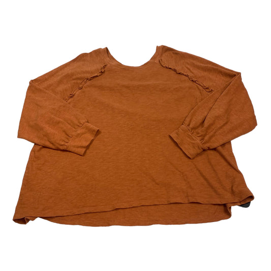 Brown Top Long Sleeve Wonderly, Size 3x
