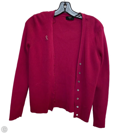 Cardigan By Tahari By Arthur Levine In Pink, Size: M