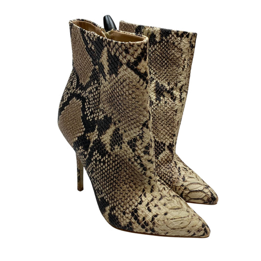 Boots Ankle Heels By Steve Madden In Snakeskin Print, Size: 5