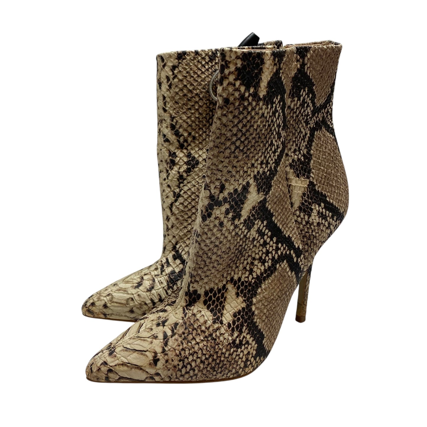 Boots Ankle Heels By Steve Madden In Snakeskin Print, Size: 5