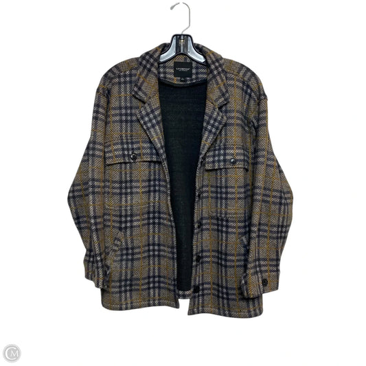 Jacket Shirt By Liverpool In Blue & Cream, Size: S