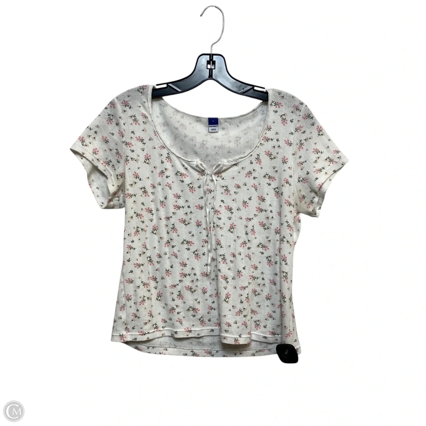 Top Short Sleeve By Old Navy In White, Size: L