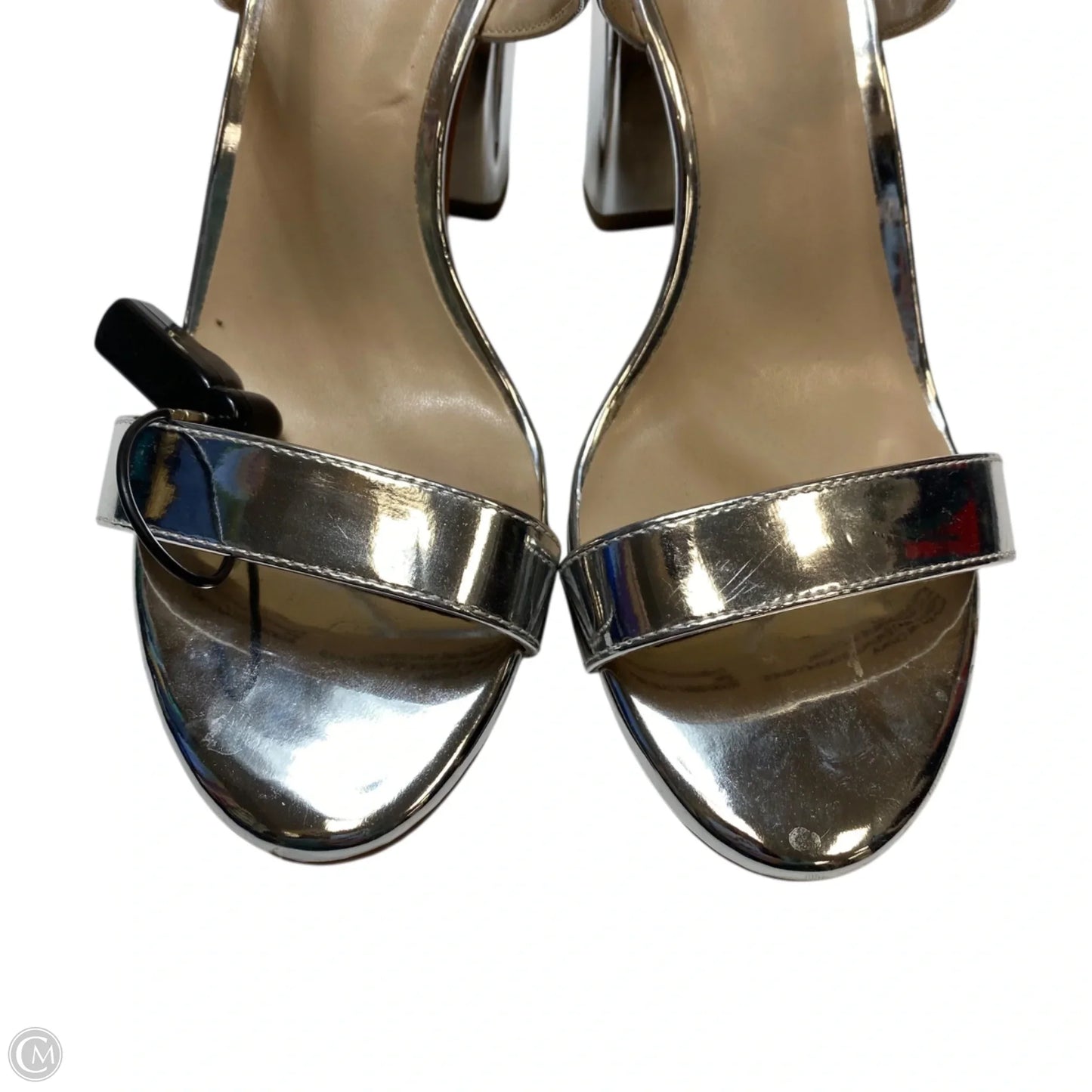 Sandals Heels Block By Bp In Silver, Size: 6