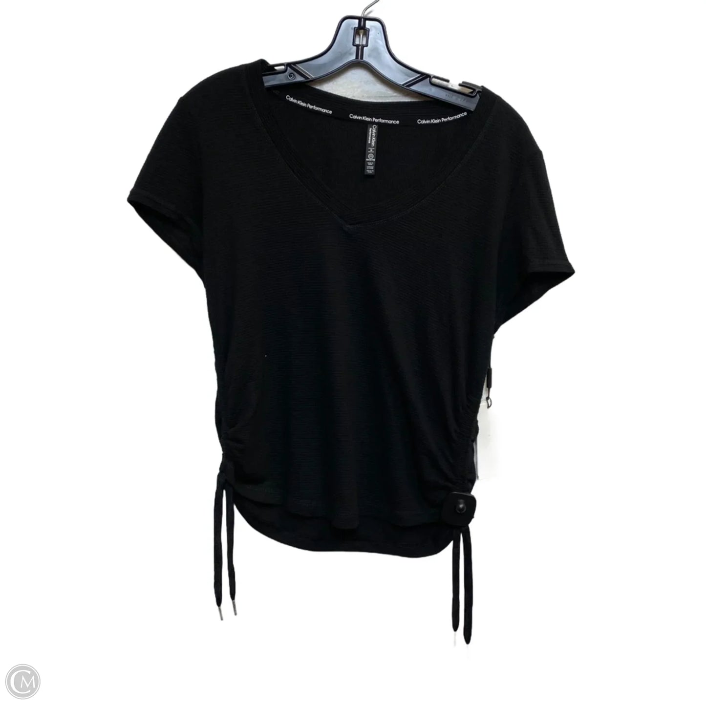 Athletic Top Short Sleeve By Calvin Klein Performance In Black, Size: M