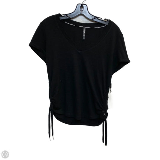 Athletic Top Short Sleeve By Calvin Klein Performance In Black, Size: M