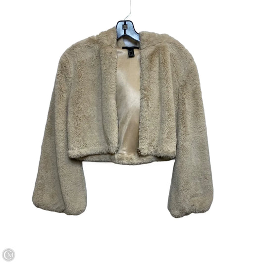 Jacket Faux Fur & Sherpa By Forever 21 In Cream, Size: S